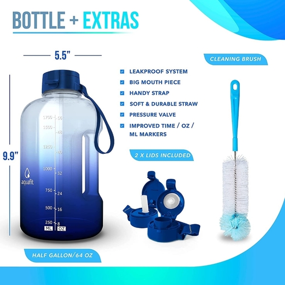 Half Gallon Water Bottle Blue - Picture 3 of 4